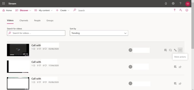 Find your recording and click on 3 ellipses