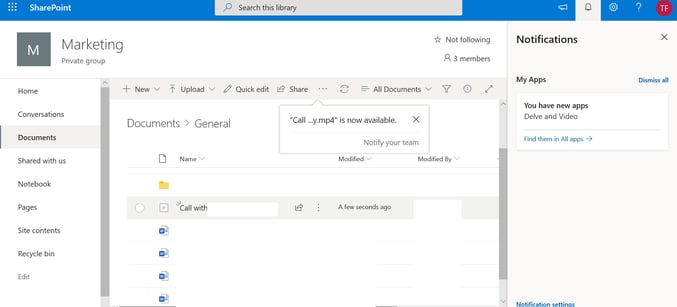 This will now appear on your Sharepoint documents
